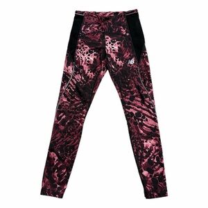 New Balance Pants Womens Small Pink Black NB Dryx Running Leggings Tight